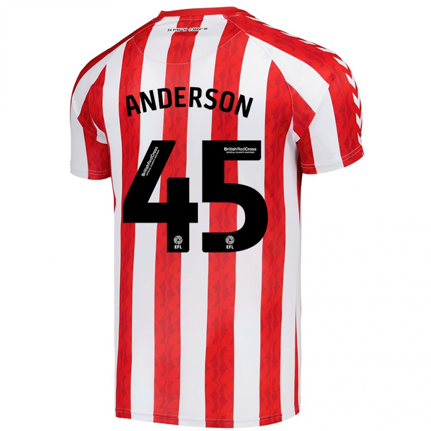 Kids Football Joe Anderson #45 Red White Home Jersey 2024/25 T-Shirt