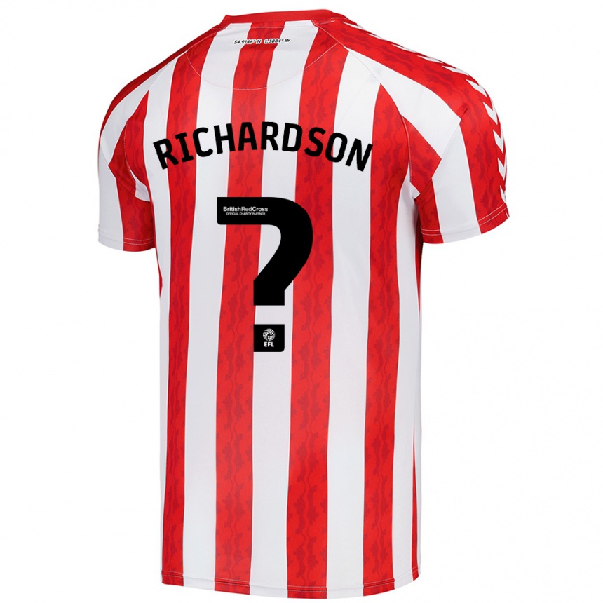 Kids Football Adam Richardson #0 Red White Home Jersey 2024/25 T-Shirt