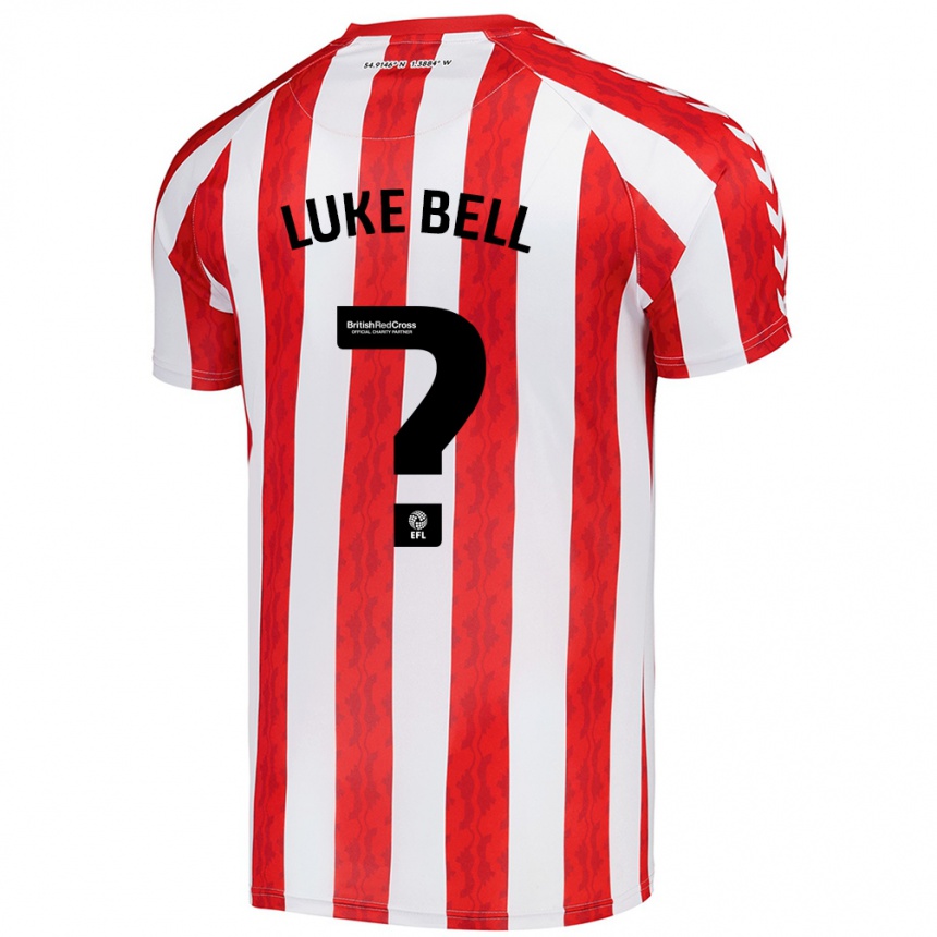 Kids Football Luke Bell #0 Red White Home Jersey 2024/25 T-Shirt