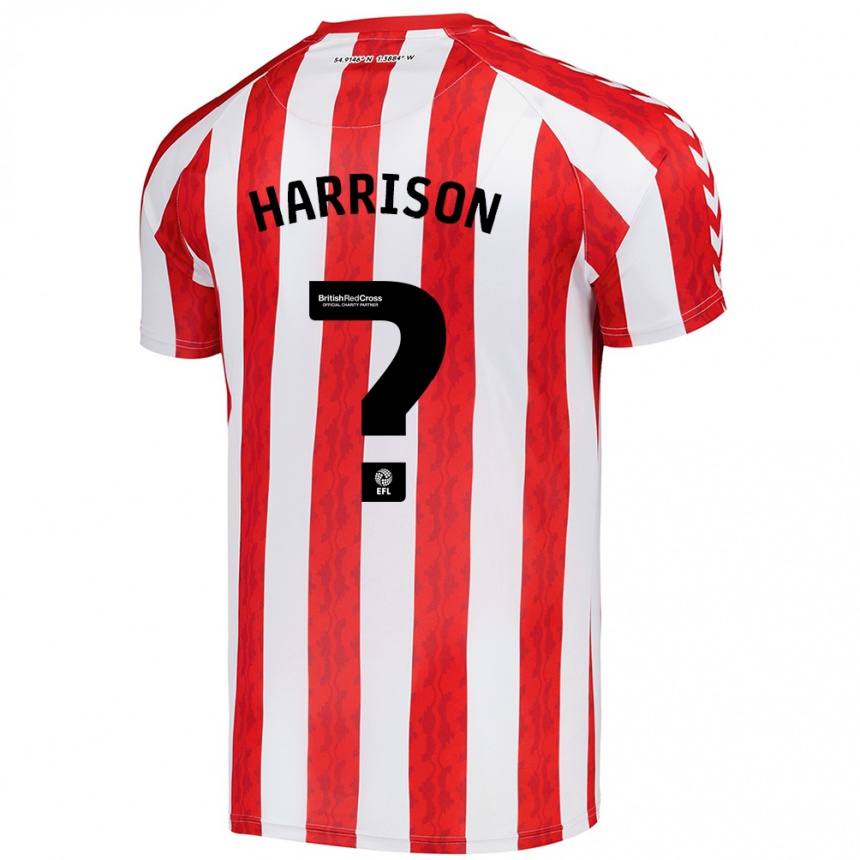 Kids Football Harrison Jones #0 Red White Home Jersey 2024/25 T-Shirt