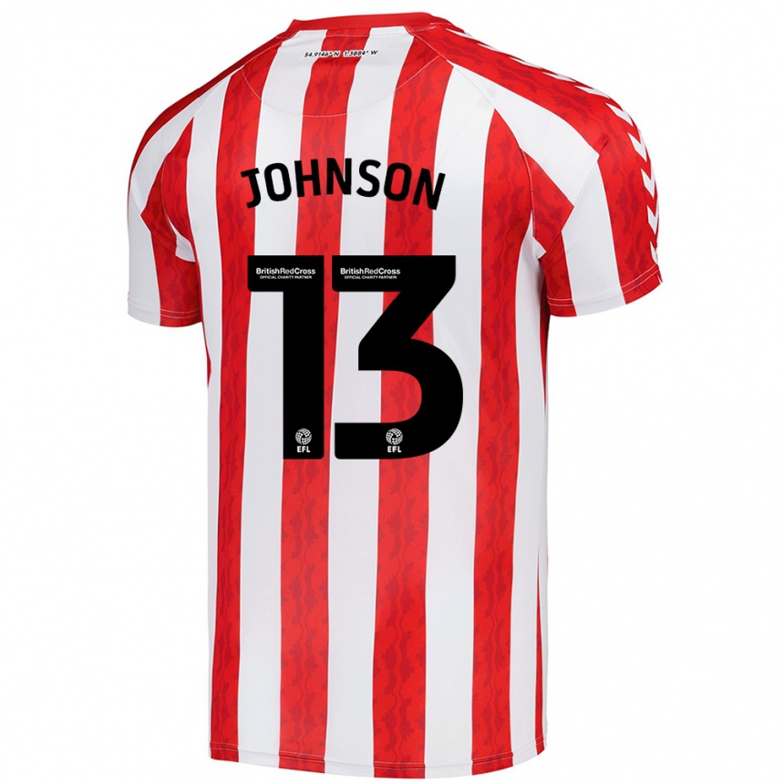 Kids Football Zak Johnson #13 Red White Home Jersey 2024/25 T-Shirt