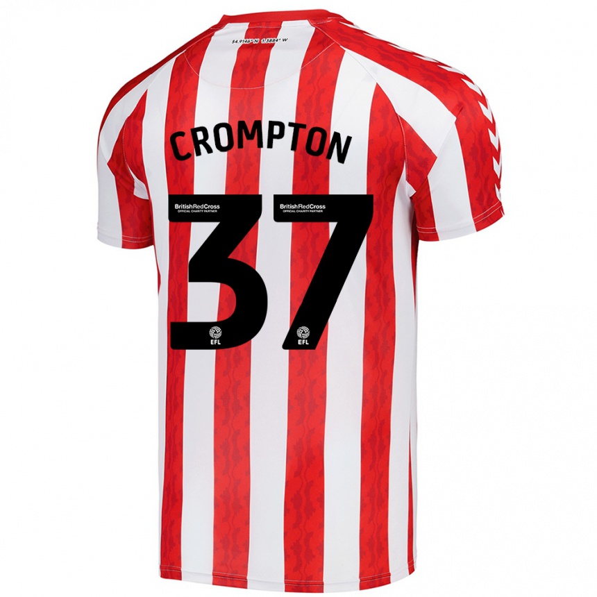 Kids Football Ben Crompton #37 Red White Home Jersey 2024/25 T-Shirt