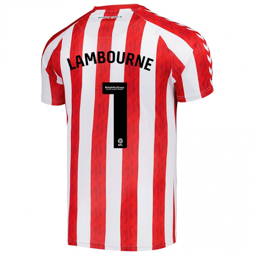 Kids Football Demi Lambourne #1 Red White Home Jersey 2024/25 T-Shirt