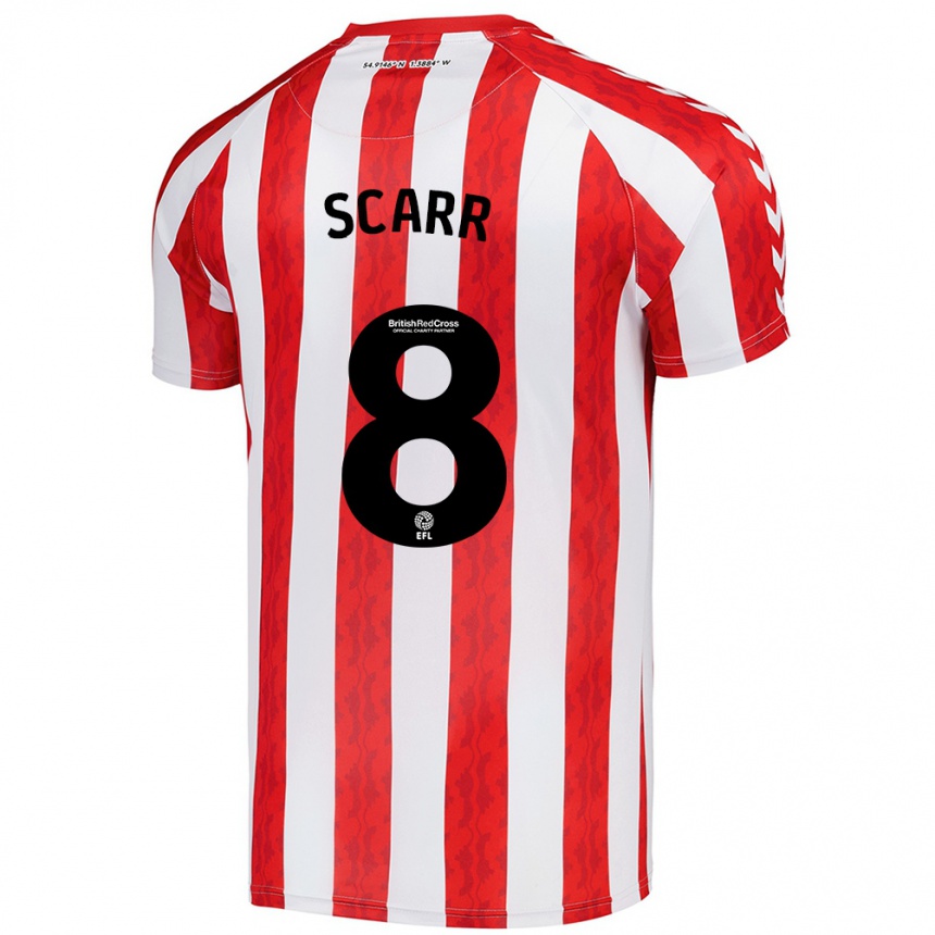 Kids Football Emily Scarr #8 Red White Home Jersey 2024/25 T-Shirt