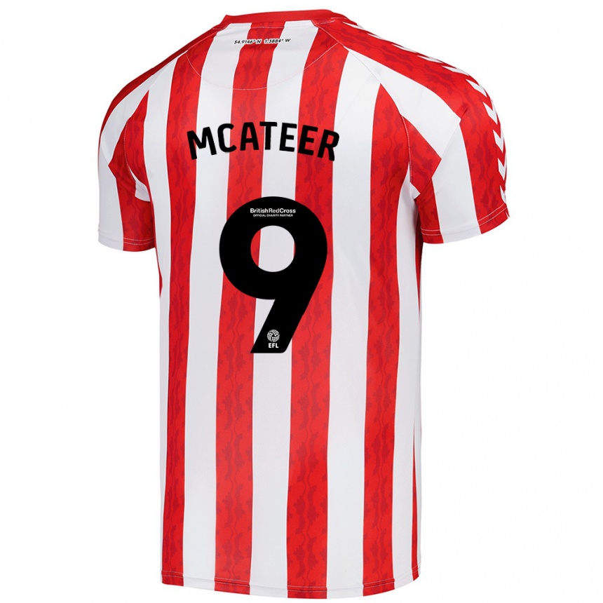 Kids Football Mary Mcateer #9 Red White Home Jersey 2024/25 T-Shirt