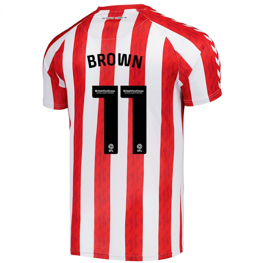 Kids Football Jessica Brown #11 Red White Home Jersey 2024/25 T-Shirt