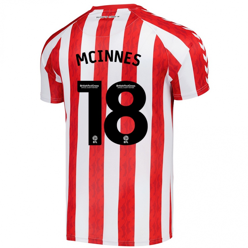 Kids Football Libby Mcinnes #18 Red White Home Jersey 2024/25 T-Shirt