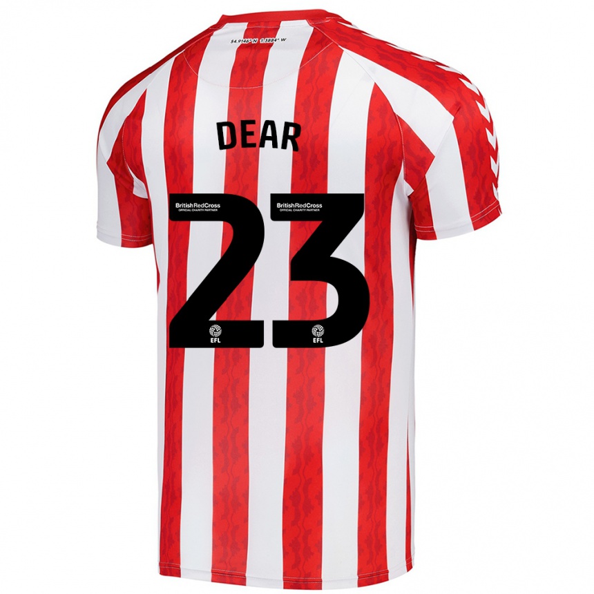 Kids Football Jenna Dear #23 Red White Home Jersey 2024/25 T-Shirt