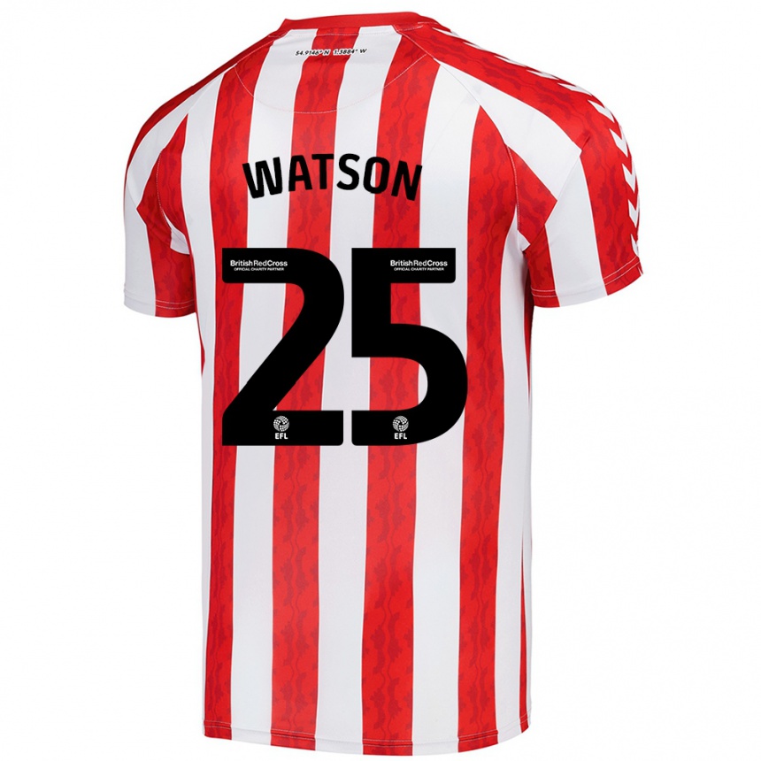 Kids Football Katy Watson #25 Red White Home Jersey 2024/25 T-Shirt