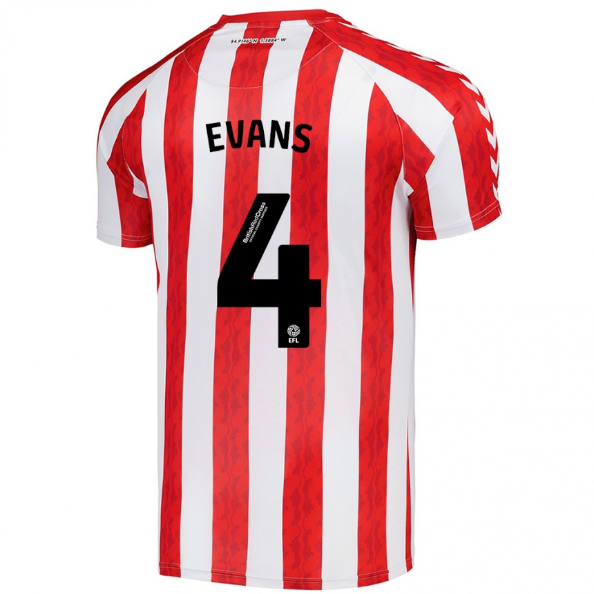 Kids Football Corry Evans #4 Red White Home Jersey 2024/25 T-Shirt