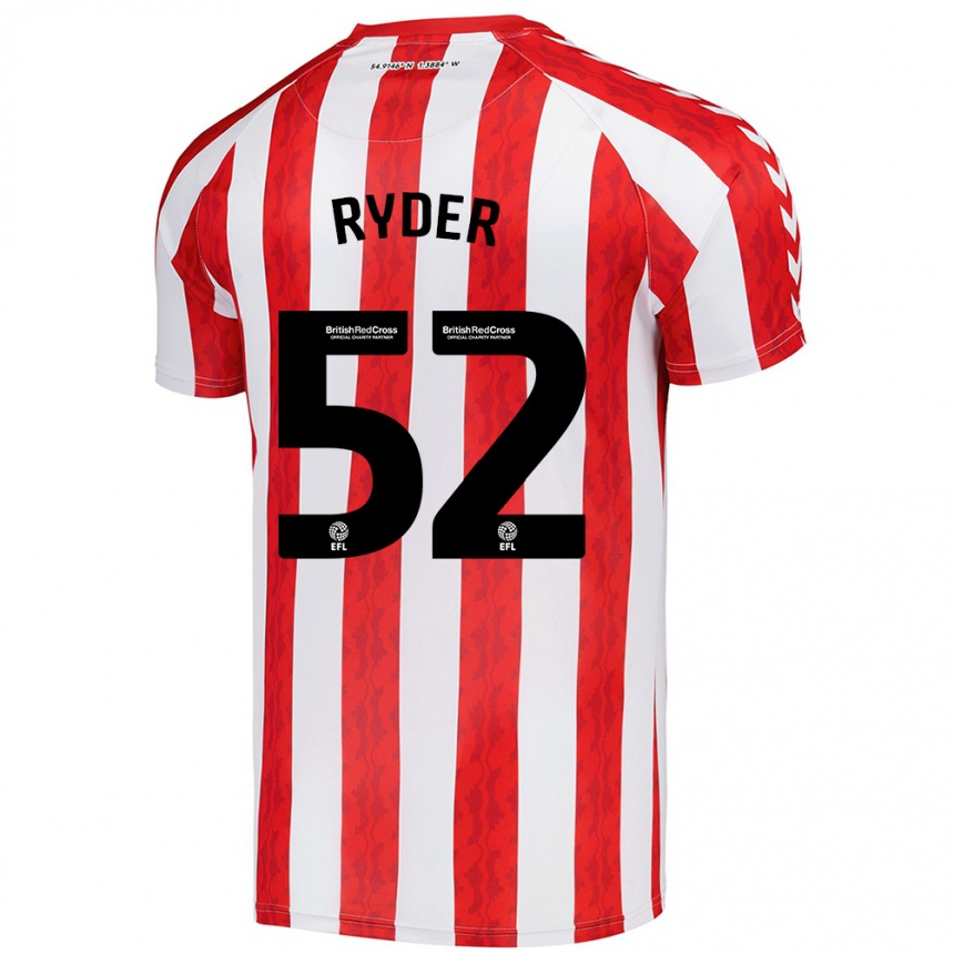 Kids Football Joe Ryder #52 Red White Home Jersey 2024/25 T-Shirt