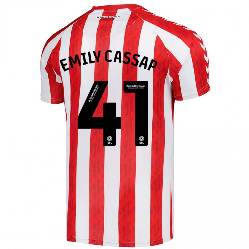 Kids Football Emily Cassap #41 Red White Home Jersey 2024/25 T-Shirt