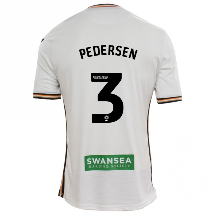 Kids Football Kristian Pedersen #3 White Home Jersey 2024/25 T-Shirt