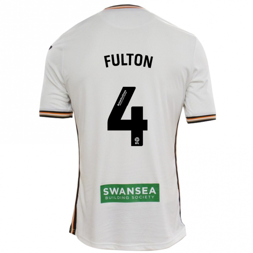 Kids Football Jay Fulton #4 White Home Jersey 2024/25 T-Shirt