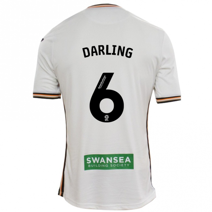 Kids Football Harry Darling #6 White Home Jersey 2024/25 T-Shirt