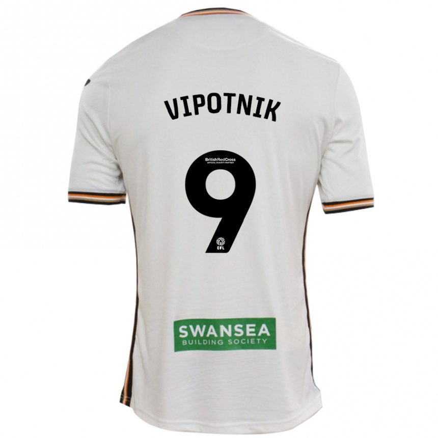 Kids Football Zan Vipotnik #9 White Home Jersey 2024/25 T-Shirt