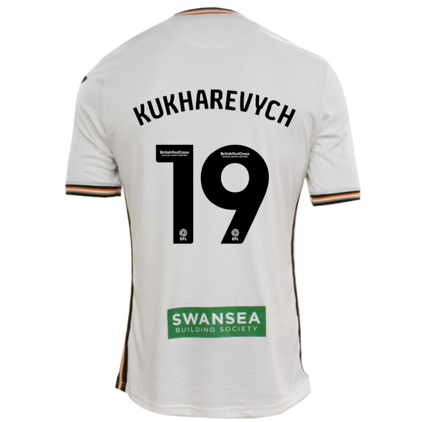 Kids Football Mykola Kukharevych #19 White Home Jersey 2024/25 T-Shirt