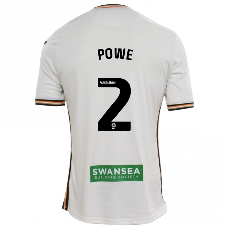 Kids Football Alicia Powe #2 White Home Jersey 2024/25 T-Shirt