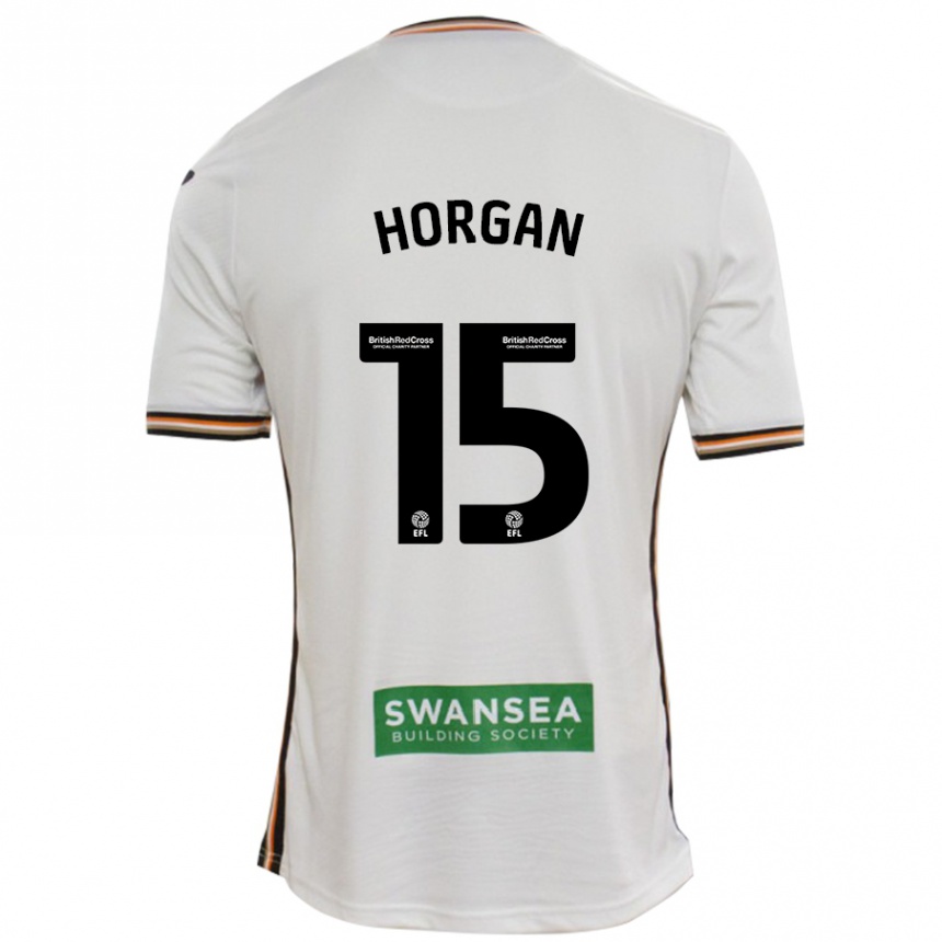 Kids Football Gwenan Horgan #15 White Home Jersey 2024/25 T-Shirt