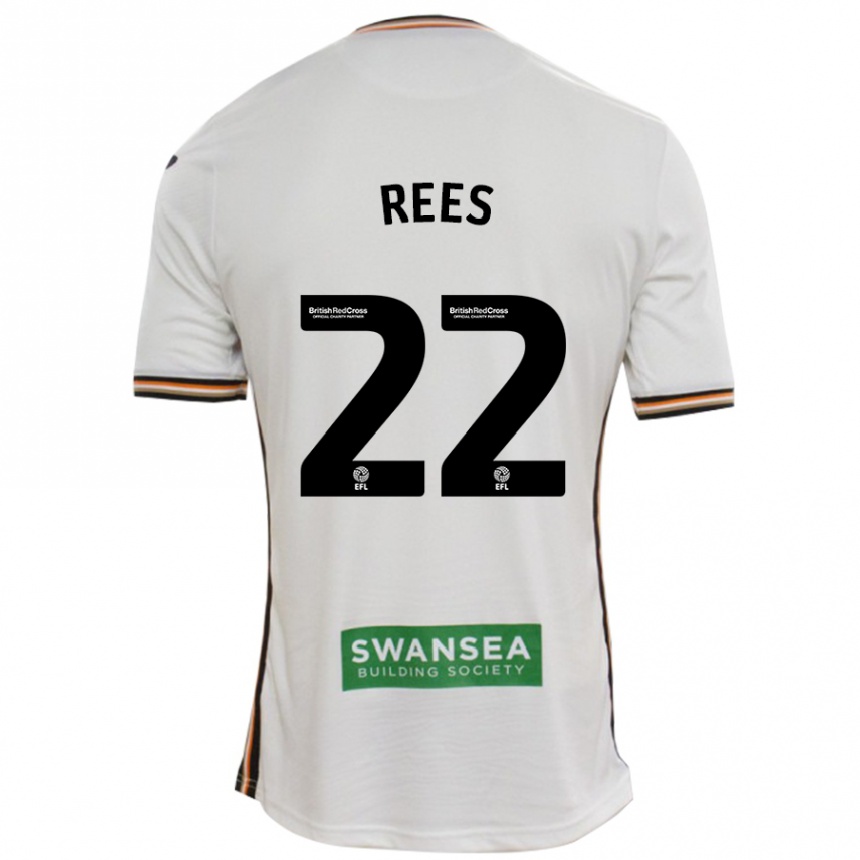 Kids Football Nia Rees #22 White Home Jersey 2024/25 T-Shirt