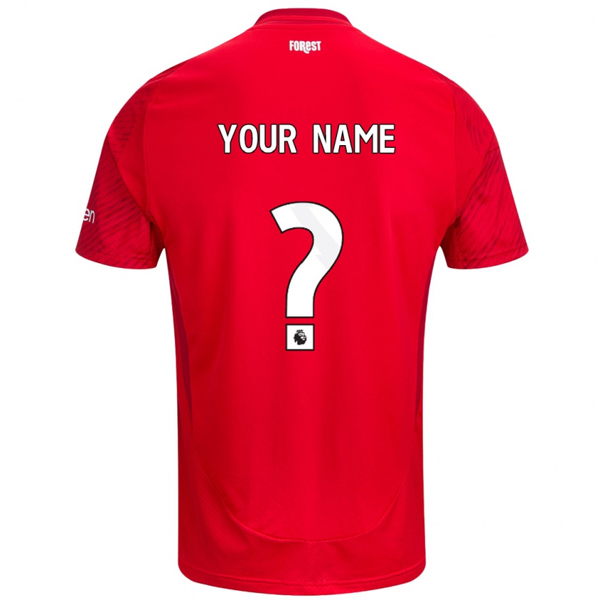 Kids Football Your Name #0 Red White Home Jersey 2024/25 T-Shirt