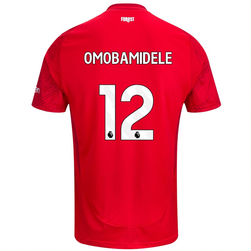 Kids Football Andrew Omobamidele #12 Red White Home Jersey 2024/25 T-Shirt