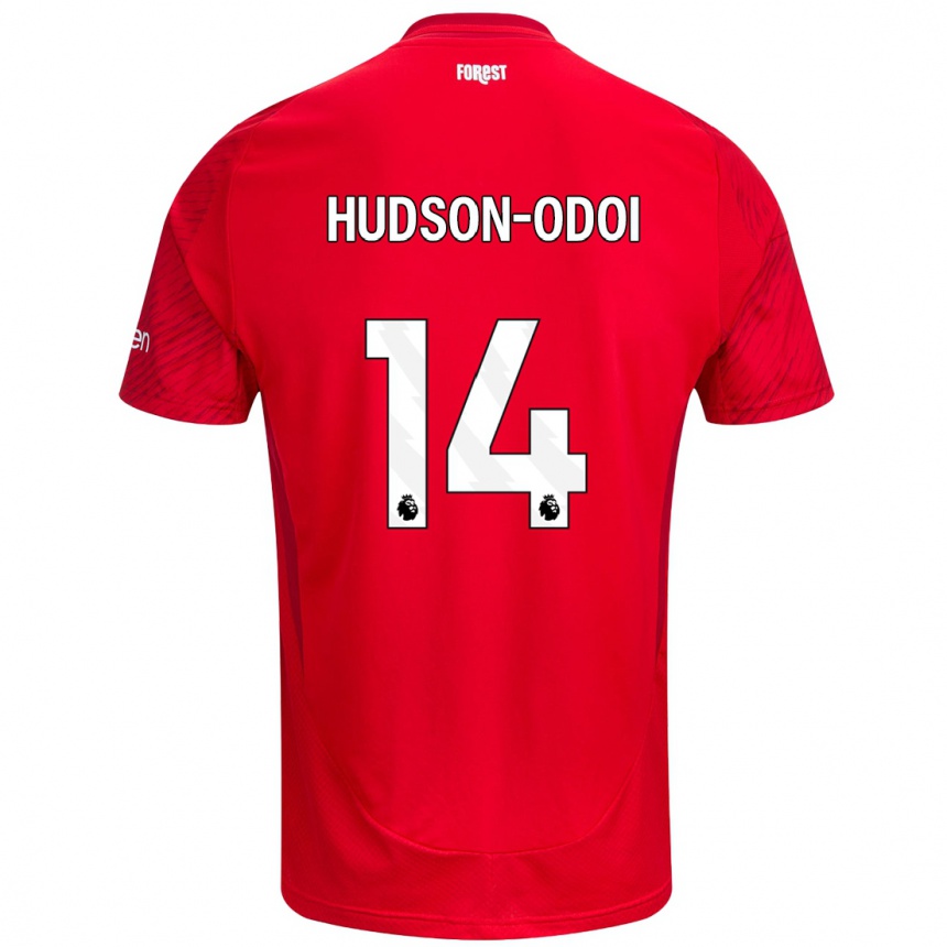 Kids Football Callum Hudson-Odoi #14 Red White Home Jersey 2024/25 T-Shirt