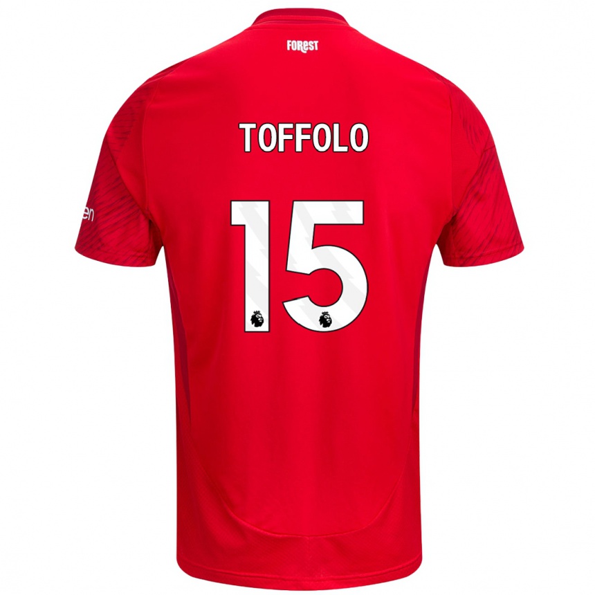 Kids Football Harry Toffolo #15 Red White Home Jersey 2024/25 T-Shirt