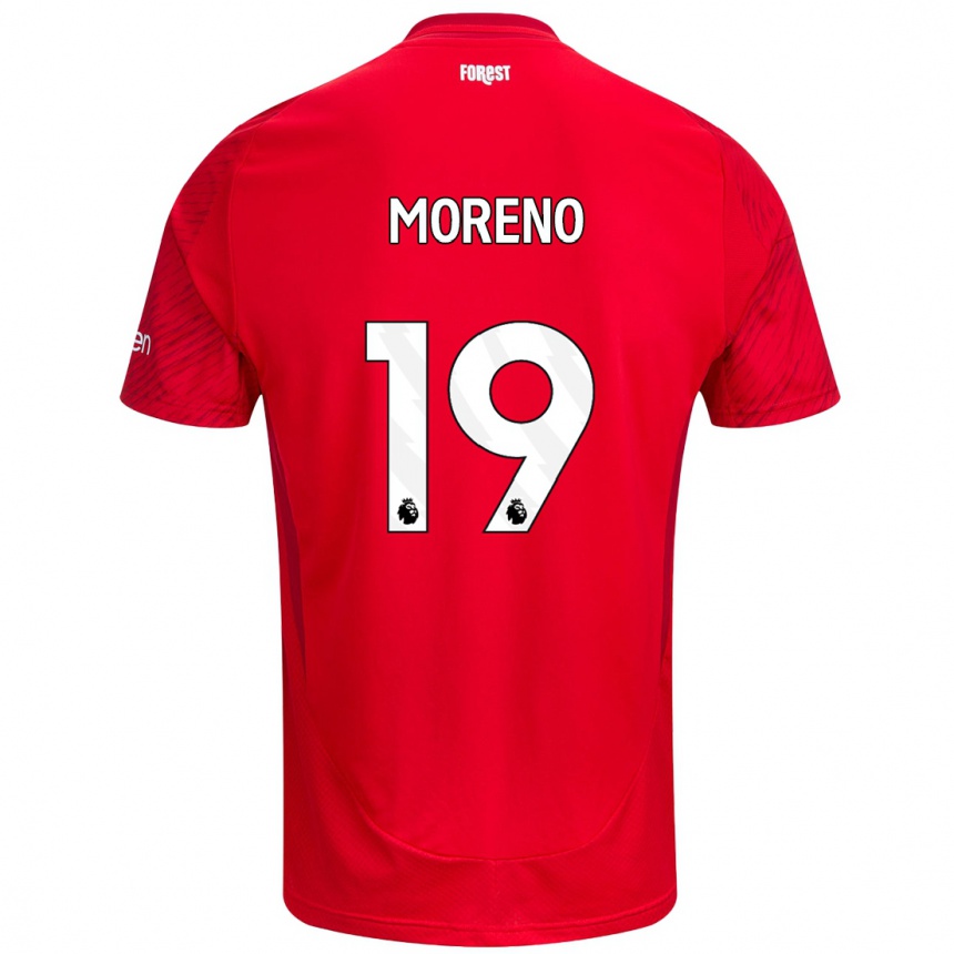 Kids Football Álex Moreno #19 Red White Home Jersey 2024/25 T-Shirt