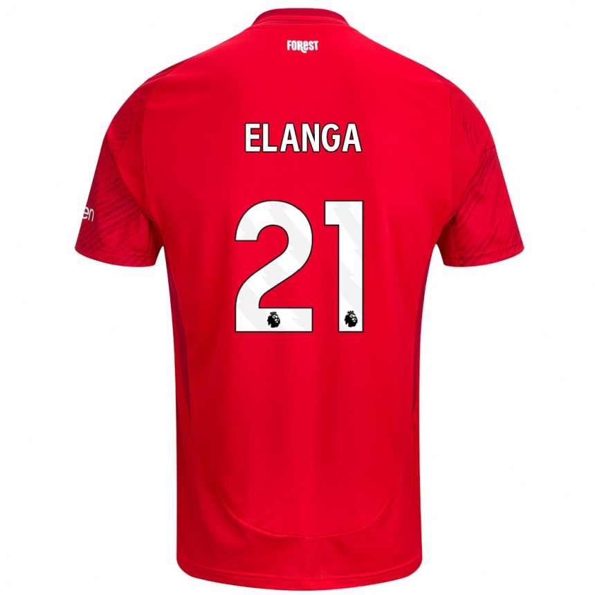 Kids Football Anthony Elanga #21 Red White Home Jersey 2024/25 T-Shirt