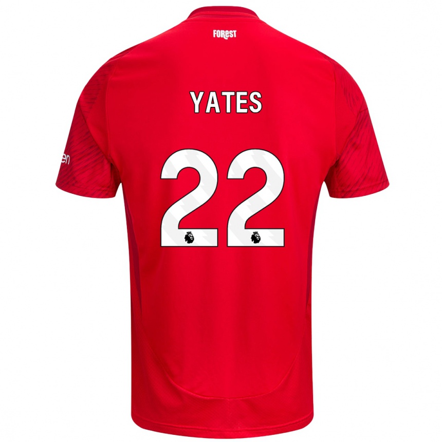 Kids Football Ryan Yates #22 Red White Home Jersey 2024/25 T-Shirt