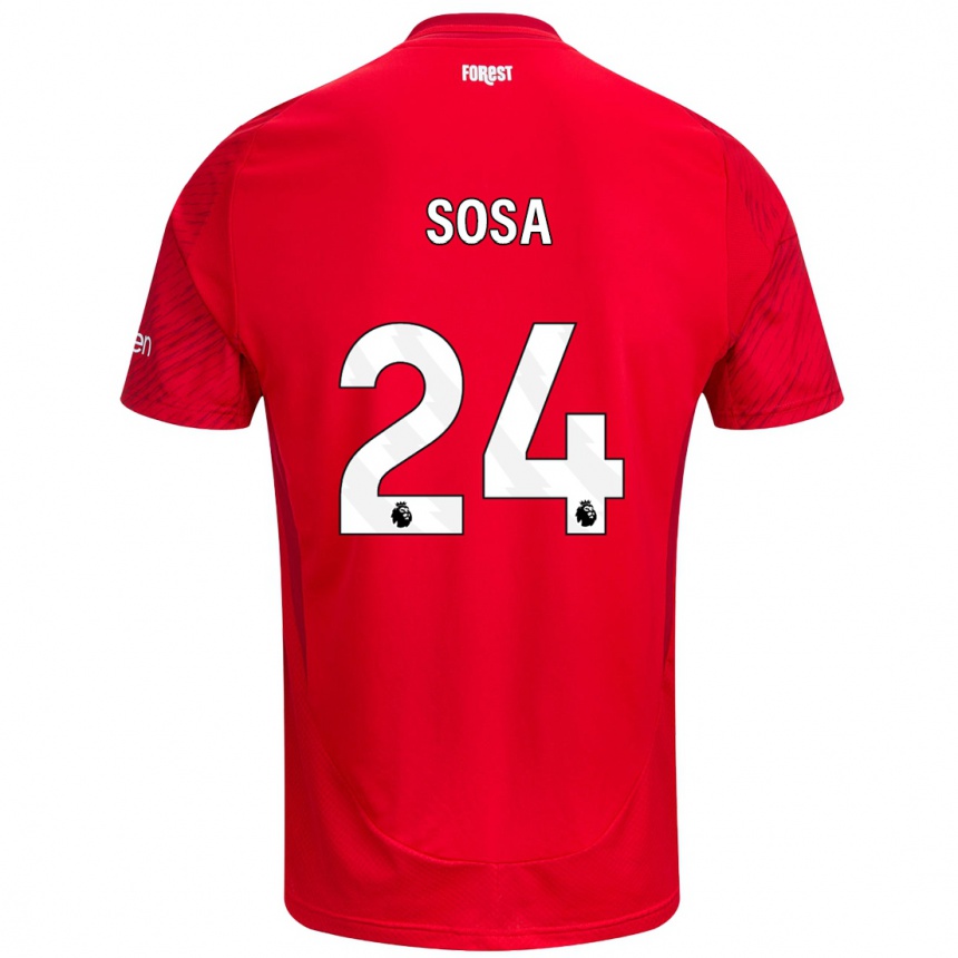 Kids Football Ramón Sosa #24 Red White Home Jersey 2024/25 T-Shirt