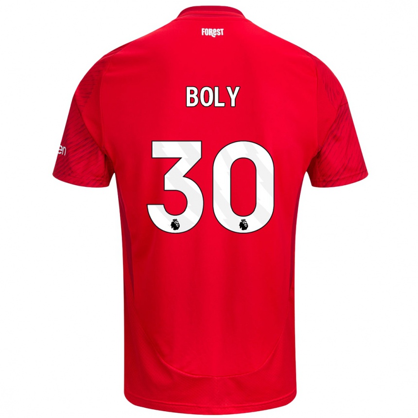 Kids Football Willy Boly #30 Red White Home Jersey 2024/25 T-Shirt