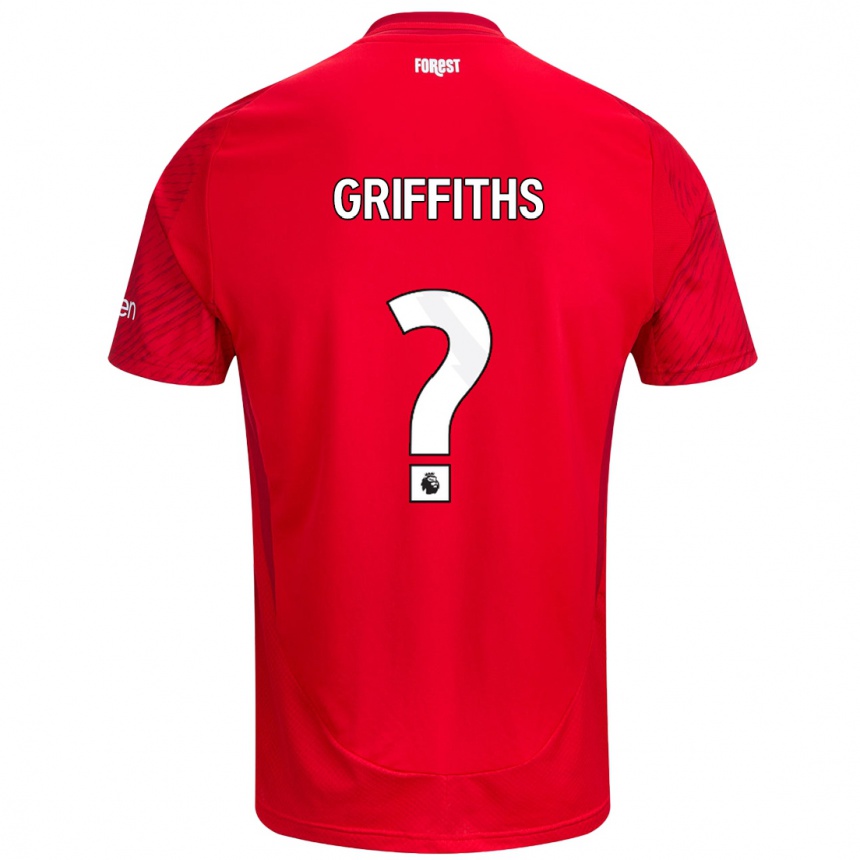 Kids Football Harry Griffiths #0 Red White Home Jersey 2024/25 T-Shirt