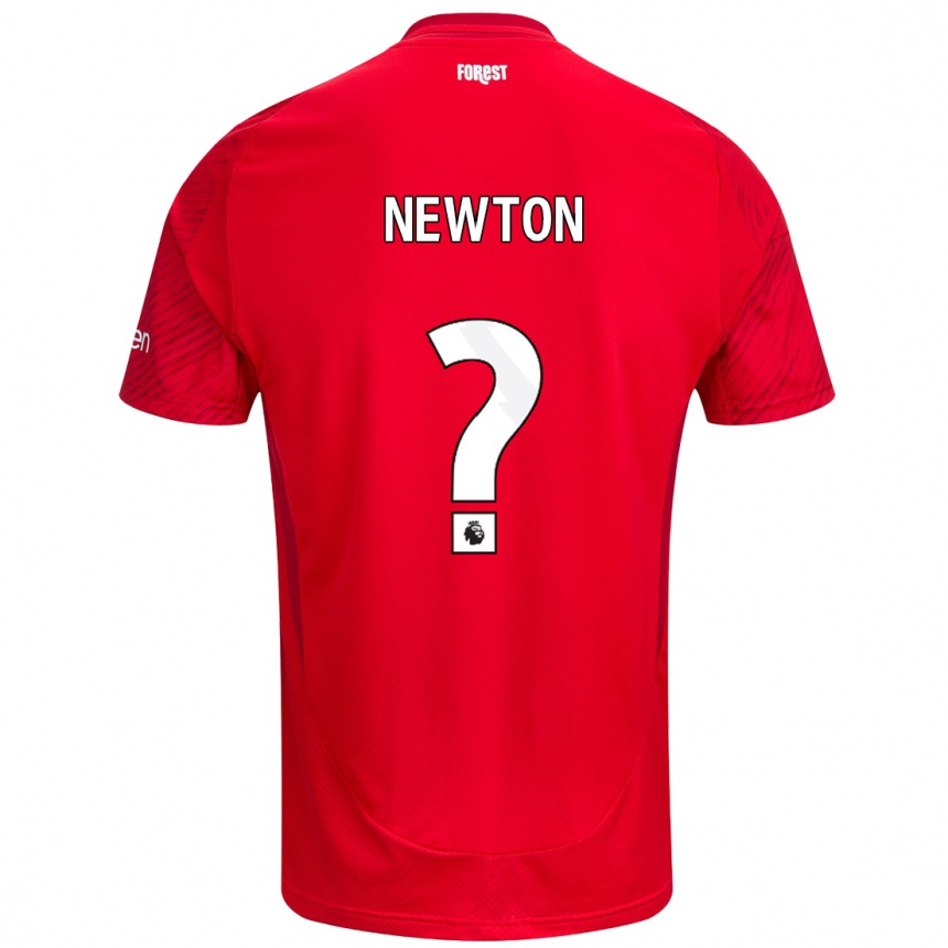 Kids Football Jamie Newton #0 Red White Home Jersey 2024/25 T-Shirt