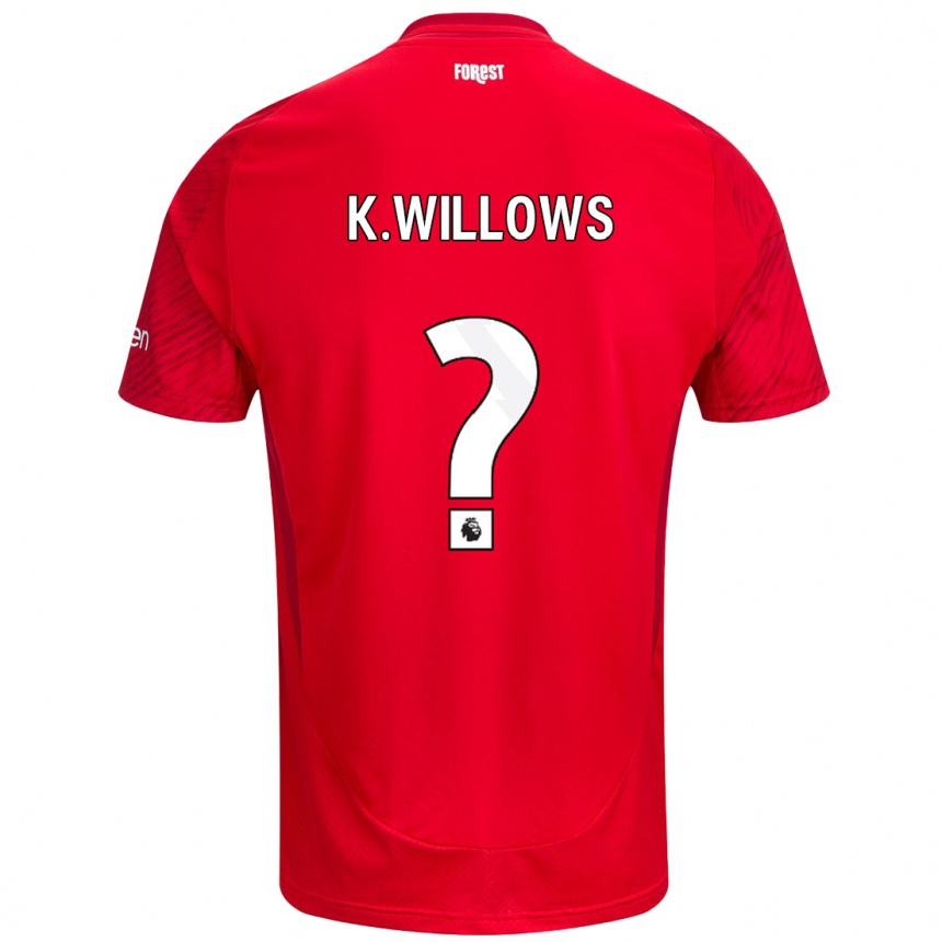 Kids Football Keehan Willows #0 Red White Home Jersey 2024/25 T-Shirt