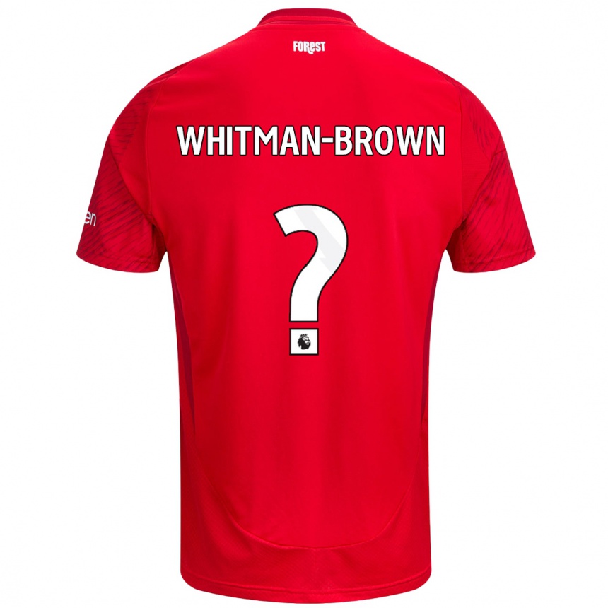 Kids Football Chae Whitman-Brown #0 Red White Home Jersey 2024/25 T-Shirt