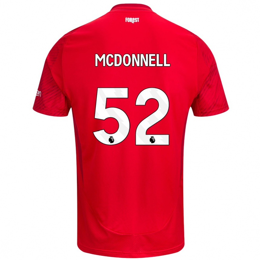 Kids Football Jamie Mcdonnell #52 Red White Home Jersey 2024/25 T-Shirt