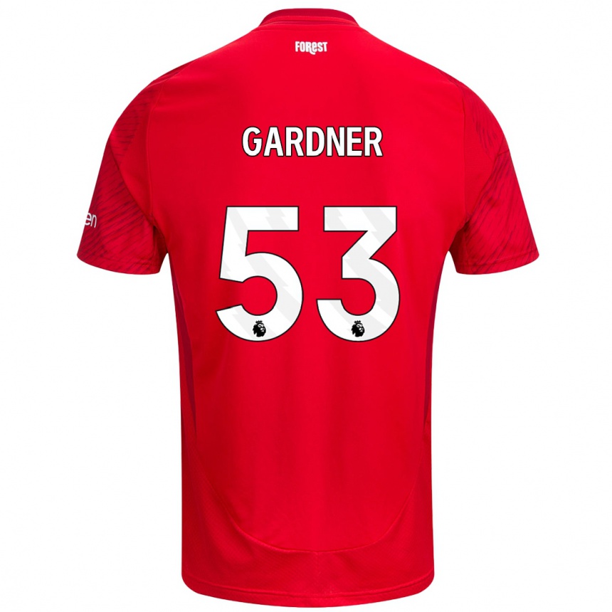 Kids Football Joe Gardner #53 Red White Home Jersey 2024/25 T-Shirt