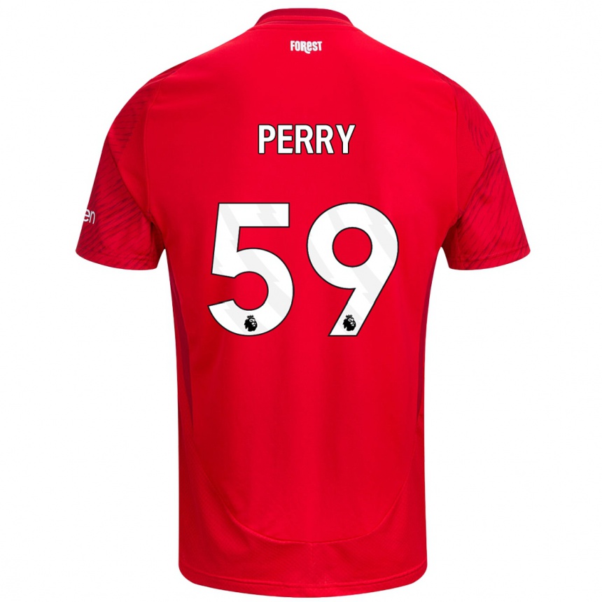 Kids Football Ben Perry #59 Red White Home Jersey 2024/25 T-Shirt