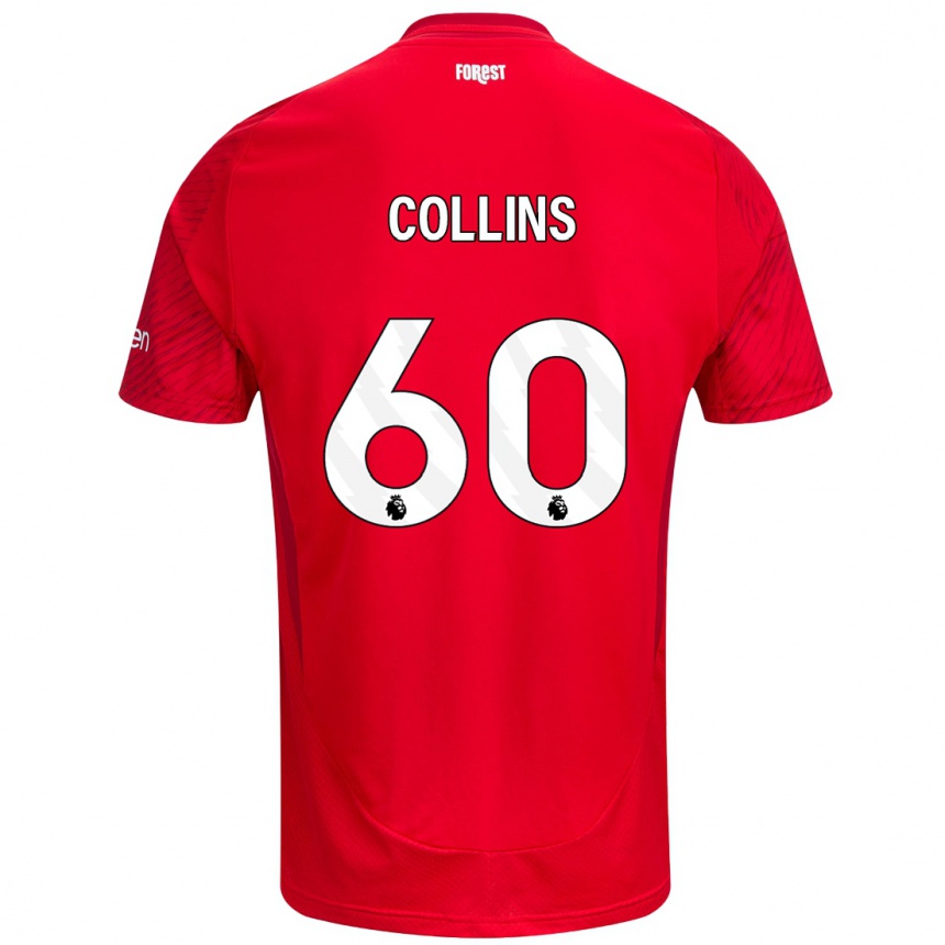 Kids Football Sam Collins #60 Red White Home Jersey 2024/25 T-Shirt