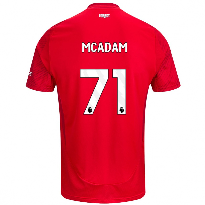 Kids Football Kyle Mcadam #71 Red White Home Jersey 2024/25 T-Shirt