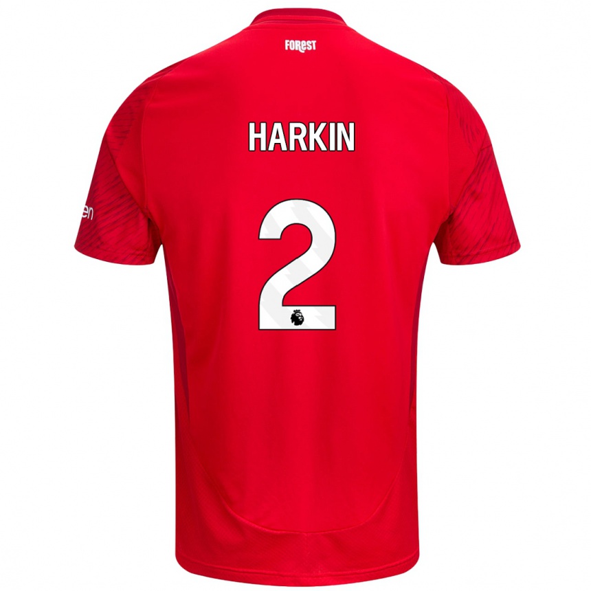 Kids Football Lyndsey Harkin #2 Red White Home Jersey 2024/25 T-Shirt