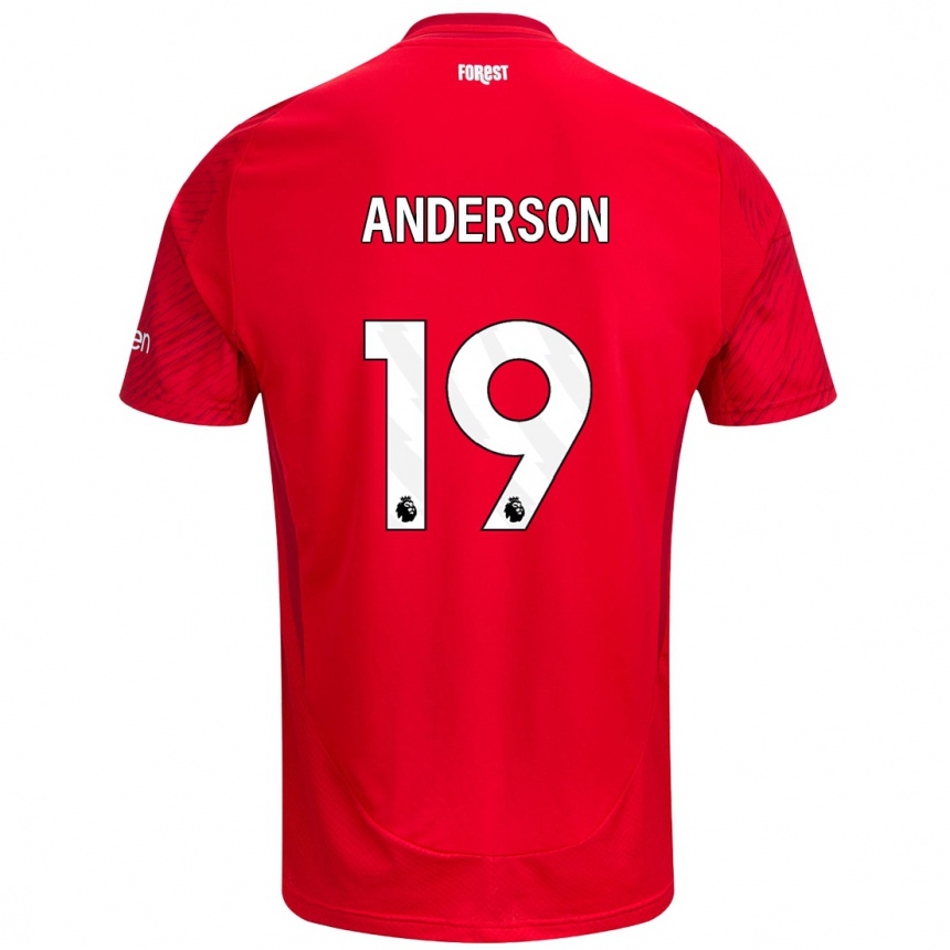 Kids Football Becky Anderson #19 Red White Home Jersey 2024/25 T-Shirt