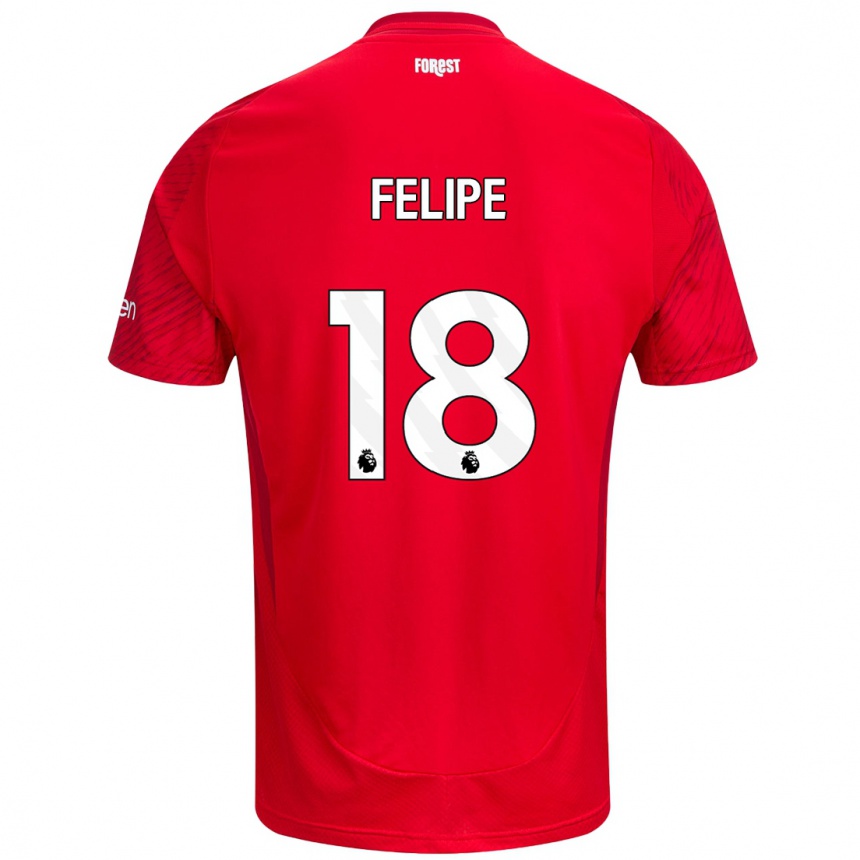 Kids Football Felipe #18 Red White Home Jersey 2024/25 T-Shirt