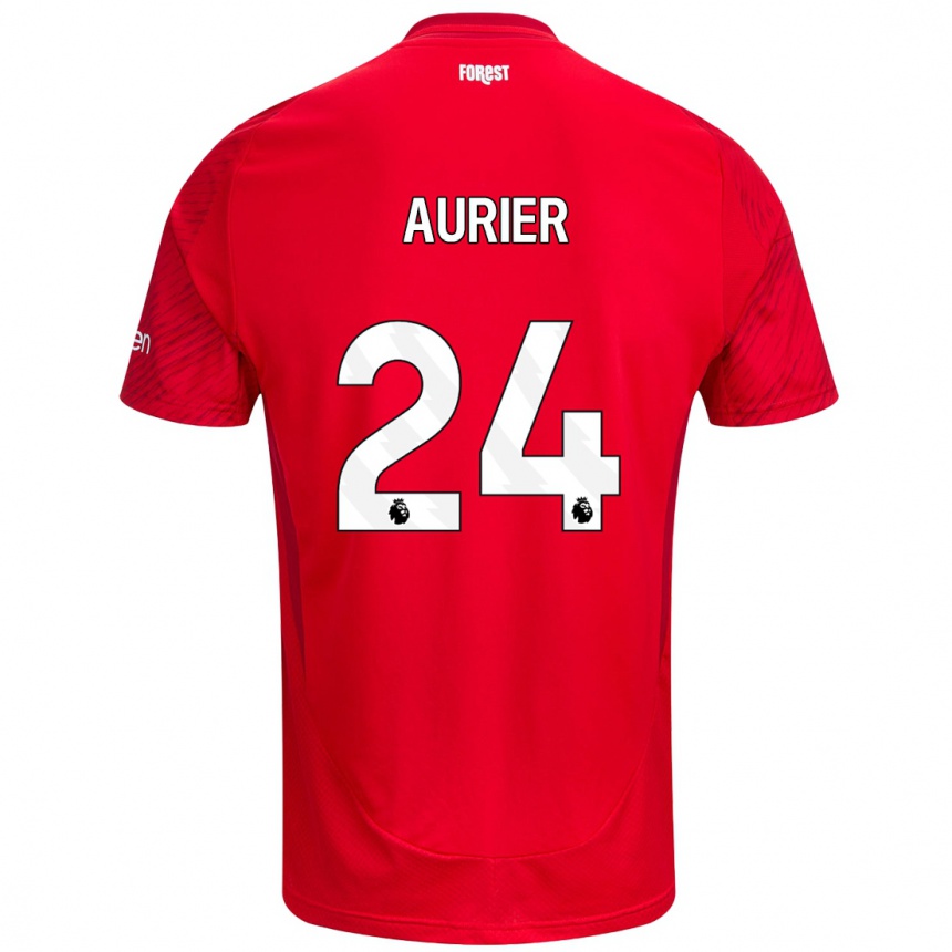 Kids Football Serge Aurier #24 Red White Home Jersey 2024/25 T-Shirt