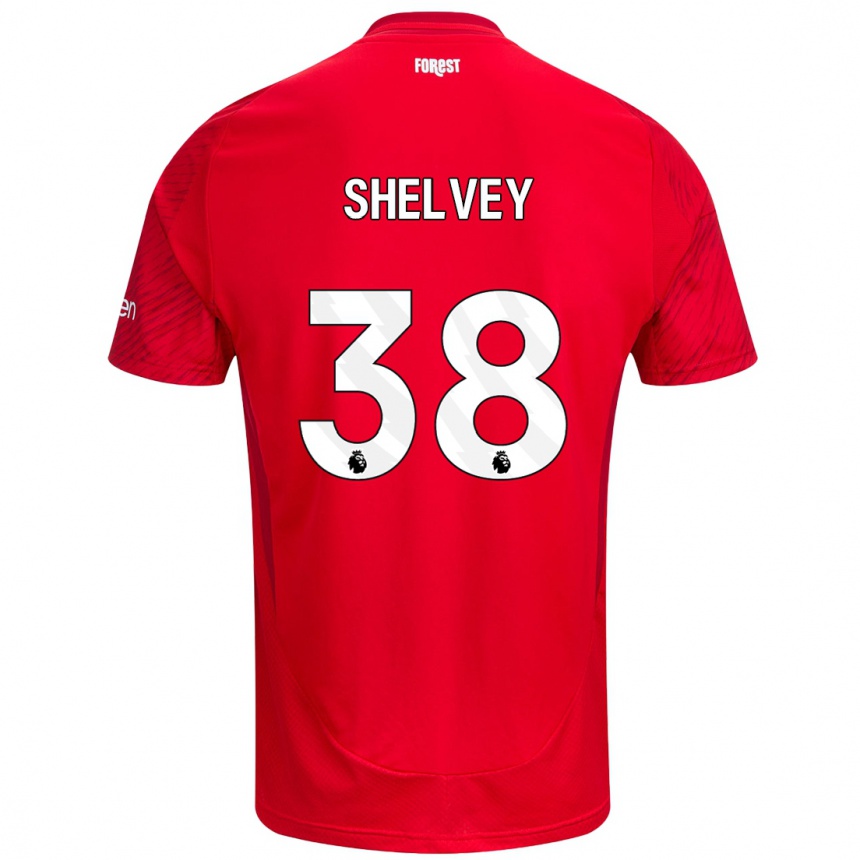 Kids Football George Shelvey #38 Red White Home Jersey 2024/25 T-Shirt