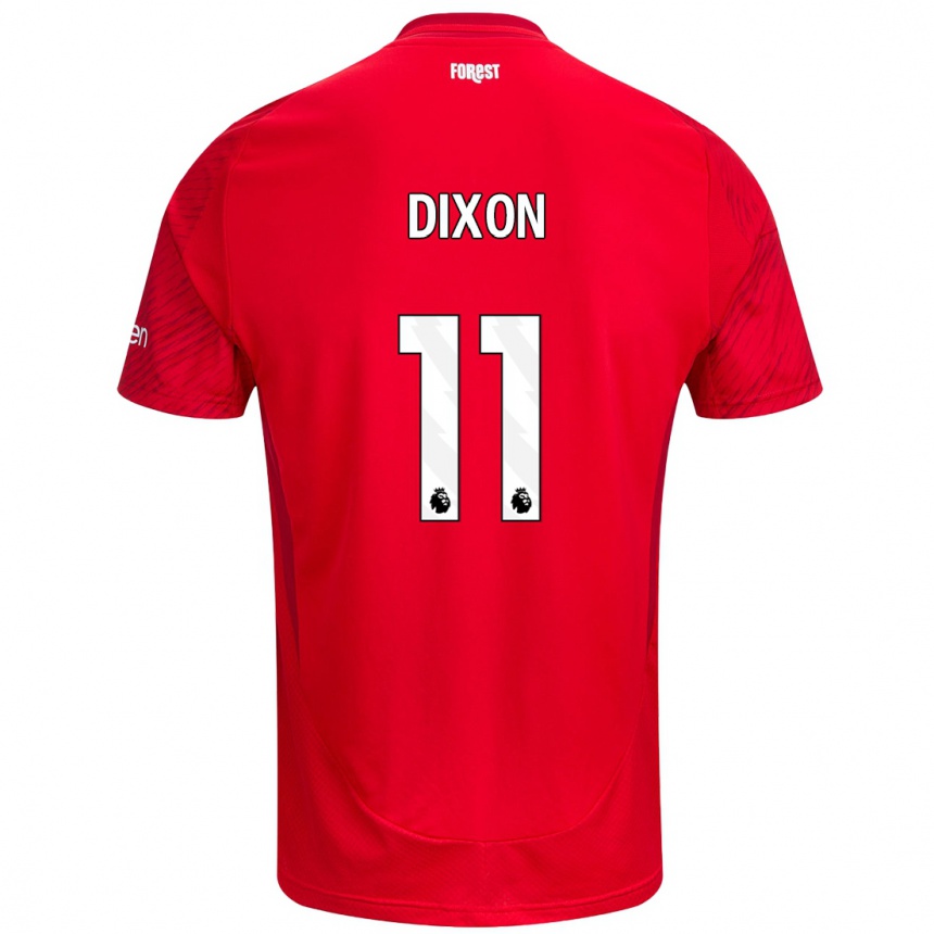 Kids Football Chloe Dixon #11 Red White Home Jersey 2024/25 T-Shirt