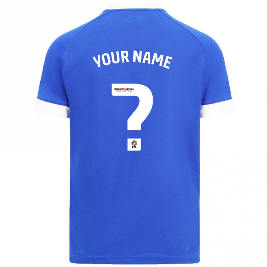 Kids Football Your Name #0 Sky Blue Home Jersey 2024/25 T-Shirt