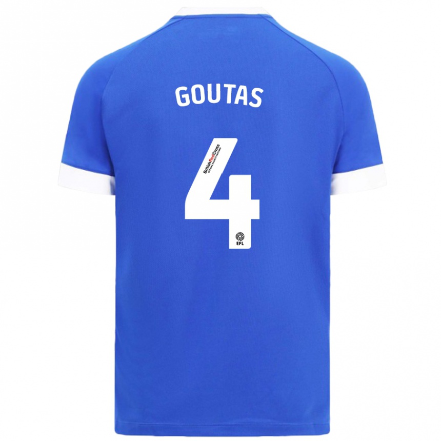 Kids Football Dimitrios Goutas #4 Sky Blue Home Jersey 2024/25 T-Shirt